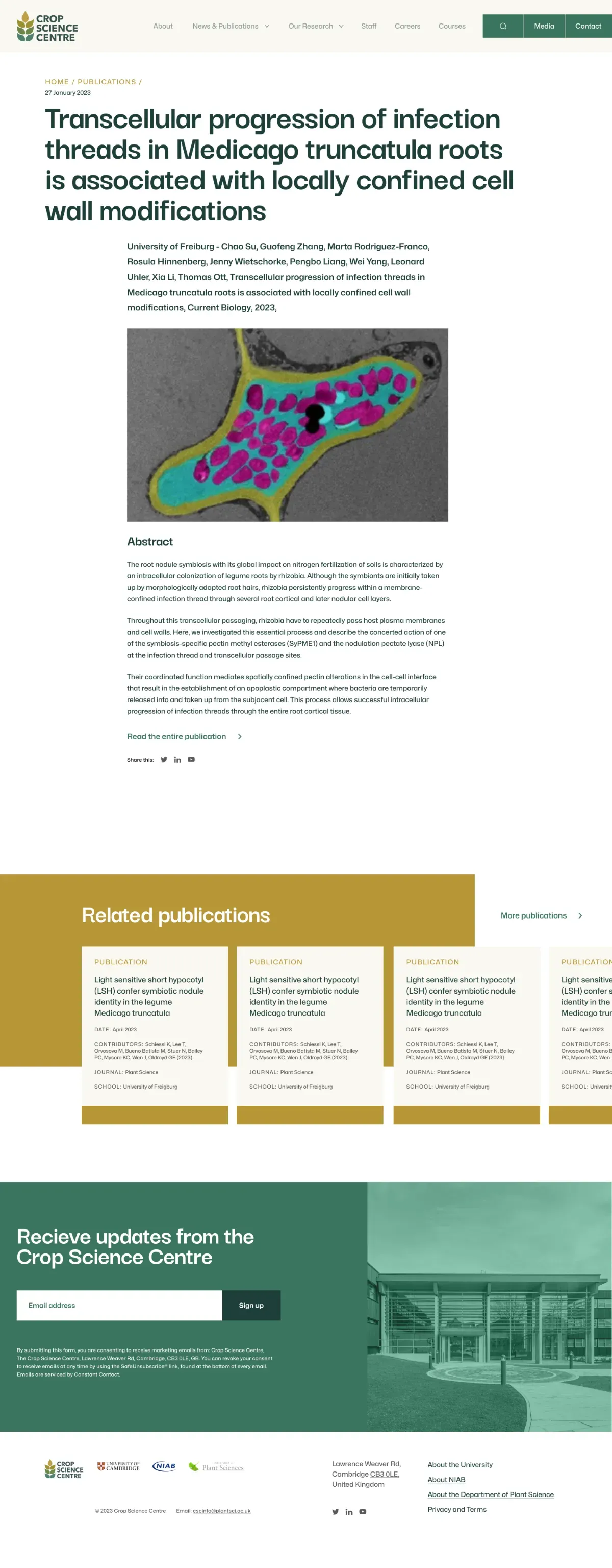 A publication page on the Crop Science Centre website