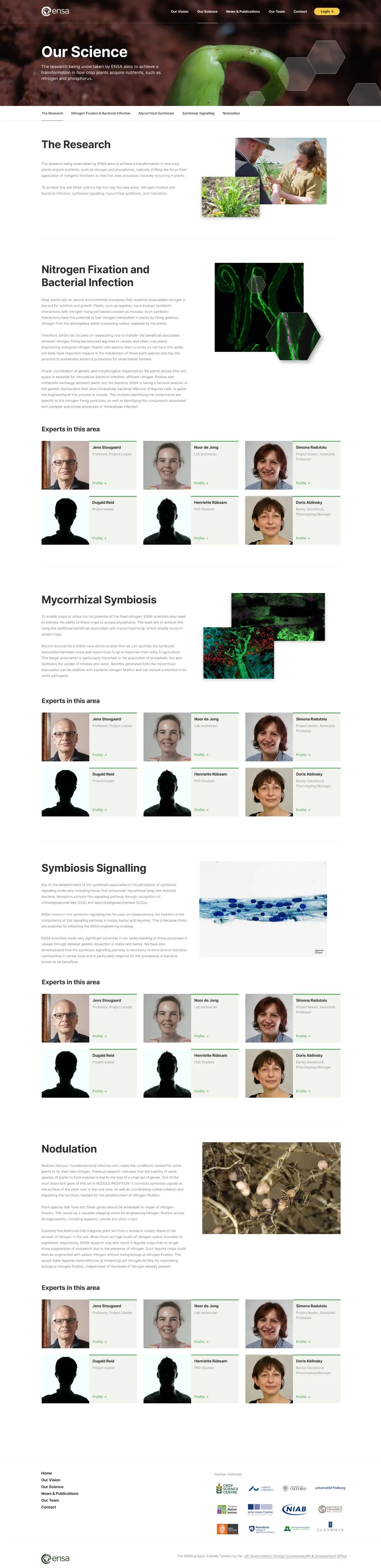 The science page on the ENSA website