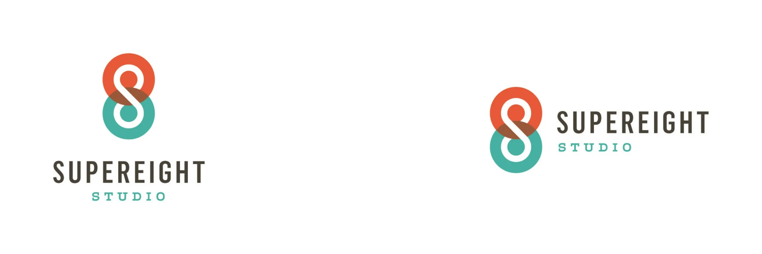 The final 2012 Supereight Studio logo, stacked and horizontal