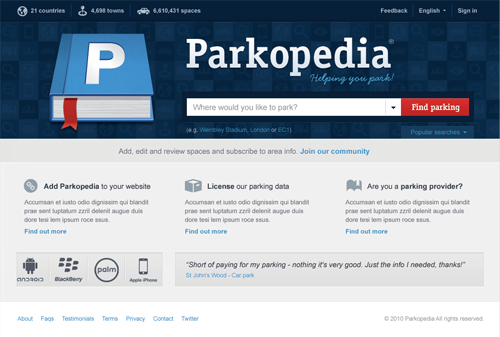 Parkopedia screen 1
