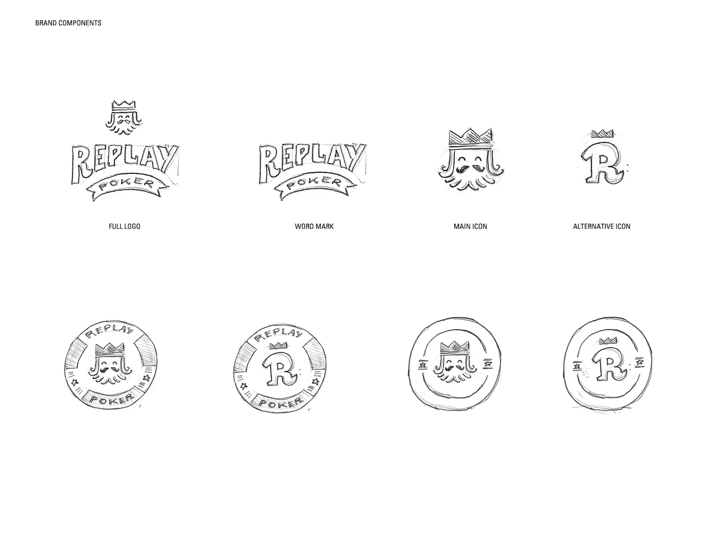 Replay Poker Logo sketches